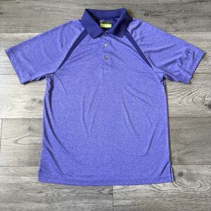 PGA Tour Pro Series Men's Classic Purple Athletic Fit Golf Polo - Size Medium
